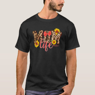 Leopard Mom Life Sunflower Women Mother's Day T-Shirt