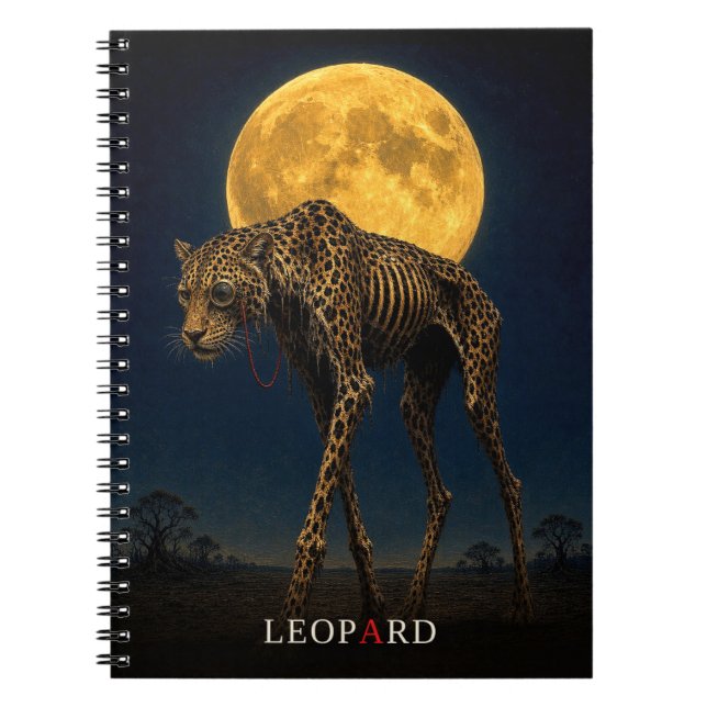 Leopard Monocle gothic Surreal Notebook (Front)