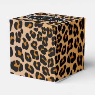 Leopard monogram favor box