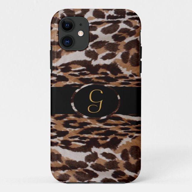 Leopard Monogram Iphone 5 Coque (Dos)