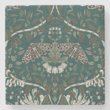 Leopard Moth and Honeysuckle Botanical Vintage 