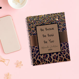 Leopard motif brun noir motivationnel 2025
