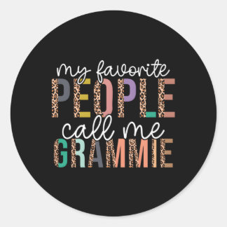 Leopard My Favourite People Call Me Grammie Mother Classic Round Sticker