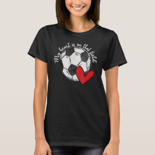 Leopard My Heart Is On That Field Soccer Game Day T-Shirt