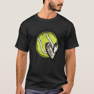 Leopard My Heart Is On That Field Tennis Game Day T-Shirt