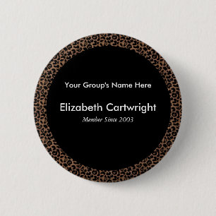 Leopard Name Tag 2 Inch Round Button