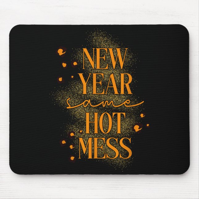 Leopard New Year Same Hot Mess New Year's Eve Reso Mouse Pad (Front)