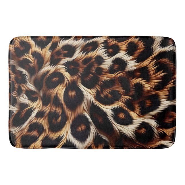 Leopard Nights: Bold Elegance Bath Mat (Front)