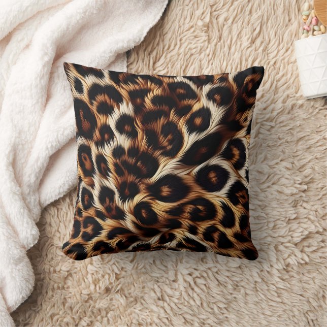 Leopard Nights: Bold Elegance for Sleep Throw Pillow (Blanket)