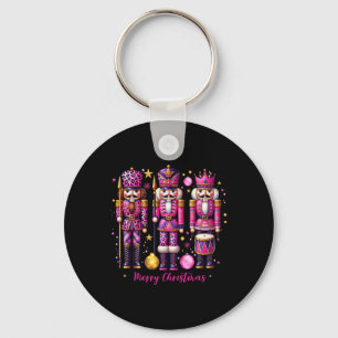 Leopard Nutcracker Pink Christmas 2024 Xmas Pajama Keychain