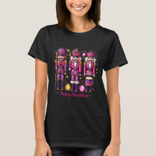 Leopard Nutcracker Pink Christmas 2024 Xmas Pajama T-Shirt