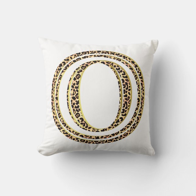 Leopard O Throw Pillow (Front)