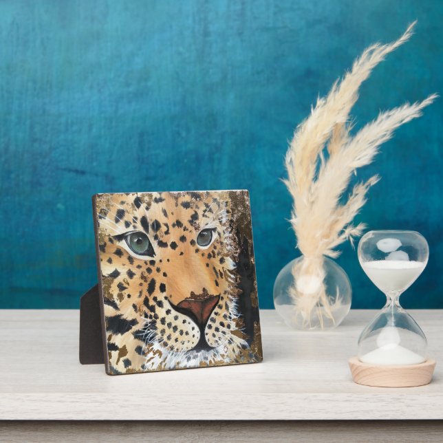 Leopard Oil Painting Print Plaque (Insitu)