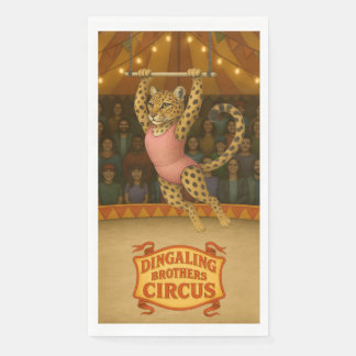 Leopard on a trapeze napkin