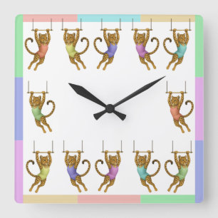 Leopard on a trapeze Wall Clock