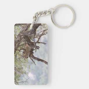 Leopard on a tree keychain