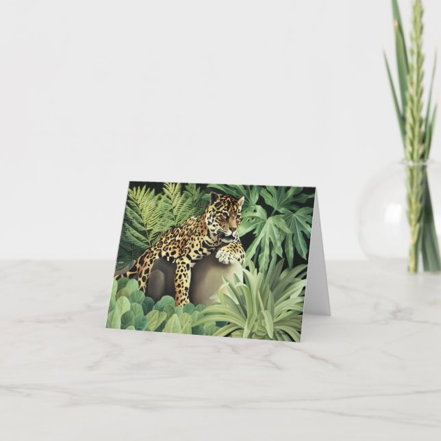 "Leopard on Rock" Card (Front)