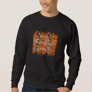 Leopard One Thankful Nana Blessed Nana Fall Thanks Sweatshirt