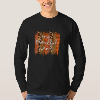 Leopard One Thankful Nana Blessed Nana Fall Thanks T-Shirt