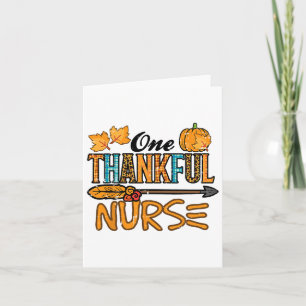 Leopard One Thankful Nurse Thanksgiving Fall Scrub Card