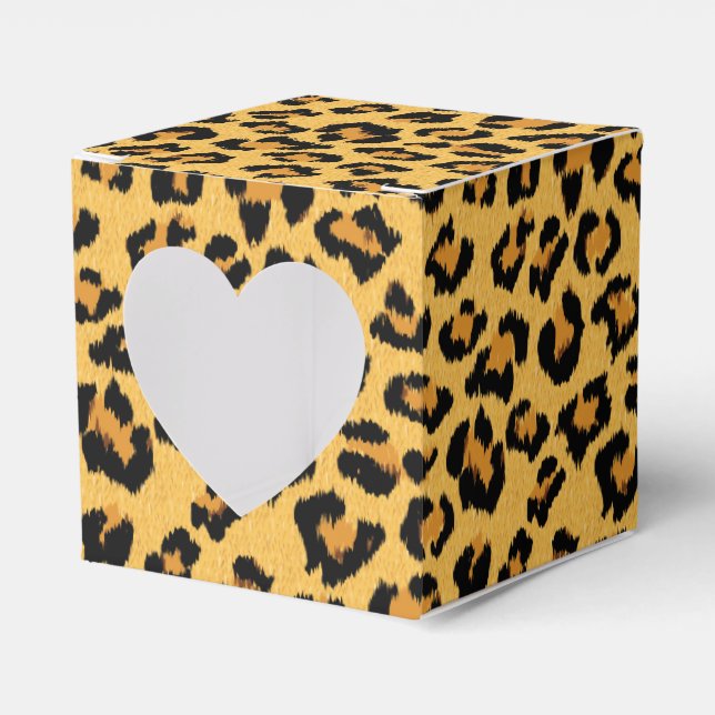Leopard or Jaguar Print Faux Fur Pattern Favor Box (Front Side)