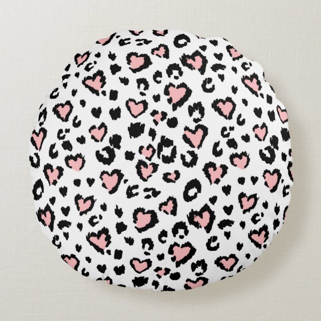 Leopard or jaguar seamless pattern, textured fashi round pillow (Front)