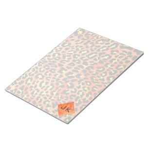 Leopard Orange and Yellow Monogram Notepad