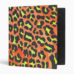 Leopard Orange and Yellow Print Binder