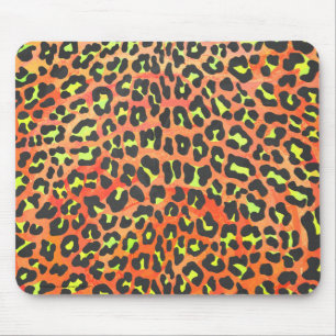 Leopard Orange and Yellow Print Mouse Pad
