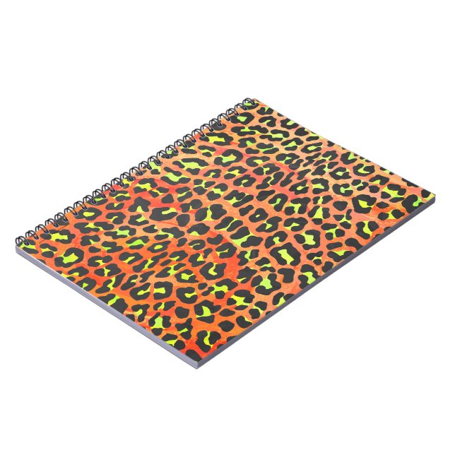 Leopard Orange and Yellow Print Notebook (Left Side)