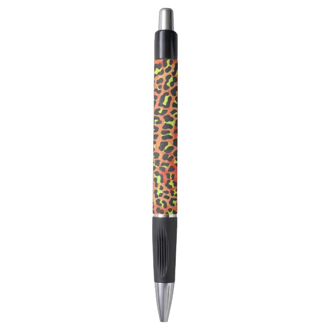 Leopard Orange and Yellow Print Pen (Front Vertical)
