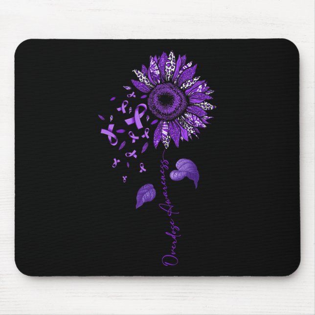 Leopard Overdose Awareness Purple Ribbon  Mouse Pad (Front)