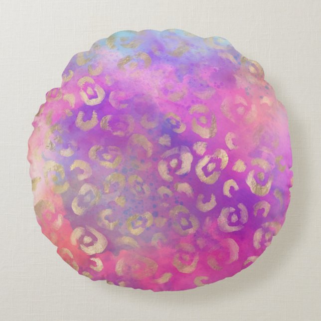 Leopard Paint Series Design 11   Round Pillow (Front)