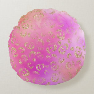 Leopard Paint Series Design 11 Round Pillow