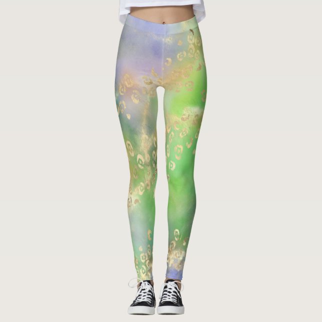 Leopard Paint Series Design 4   Leggings (Front)