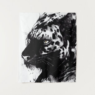 Leopard Panther Wild Nature Free Spirit Art Brush  Tapestry