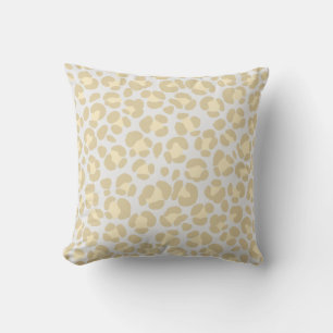 Leopard Pastel Grey Sage Yellow Throw Pillow