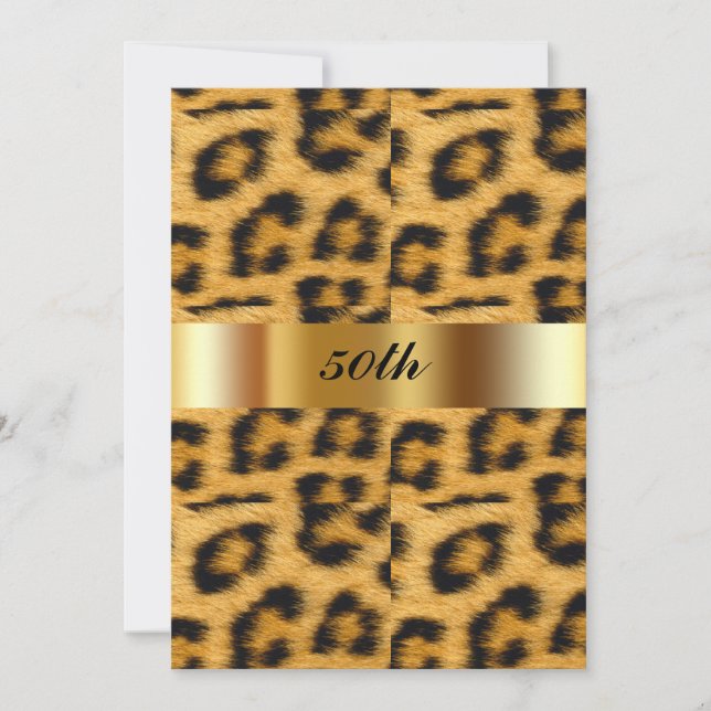 Leopard Pattern 50th  Birthday Party Invitation (Front)