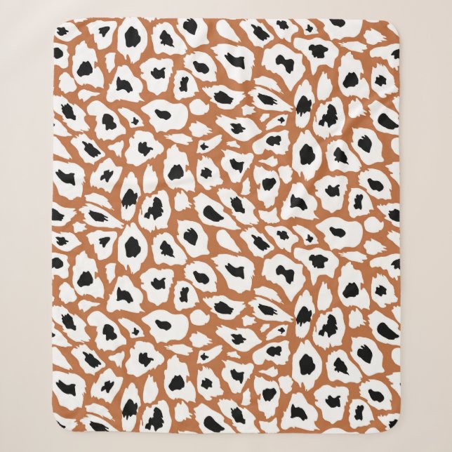 Leopard pattern, african animal print design sherpa blanket (Front)