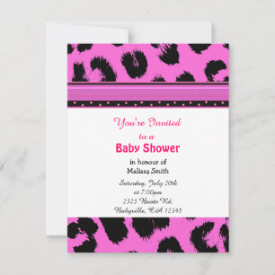Leopard Pattern Baby Shower Invitation