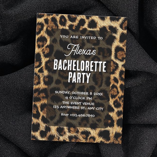 Leopard pattern bachelorette party invitation (Creator Uploaded)