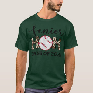 Leopard Pattern Baseball Senior Mom Class of 2023 T-Shirt