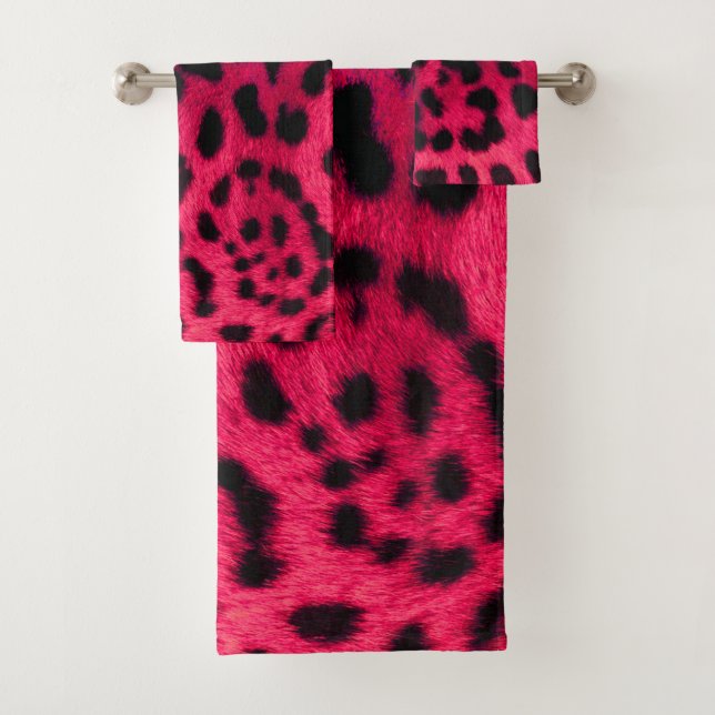 Leopard Pattern Bath Towel Set (Insitu)