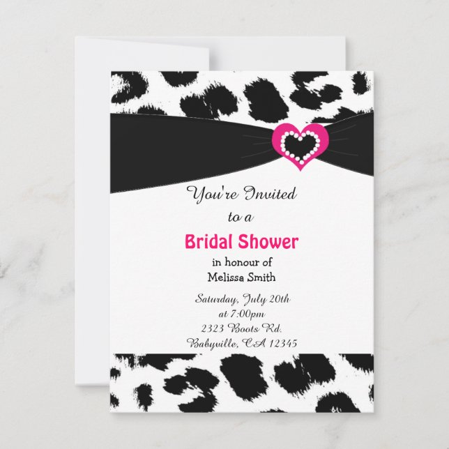 Leopard Pattern Bridal Shower Invitation (Front)