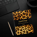 Leopard pattern brown black 2025 planner<br><div class="desc">Elegant,  cool,  glamourous brown and black leopard pattern.  Personalize and add your name and a title. The name is written with a modern hand lettered style script.</div>