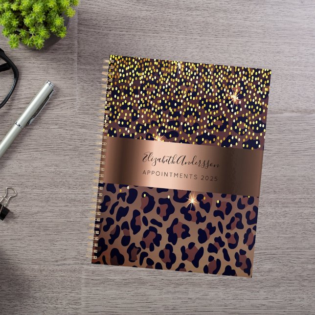 Leopard pattern brown black bronze metallic 2021 planner (Creator Uploaded)