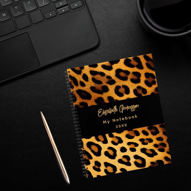 Leopard pattern brown black notebook (Creator Uploaded)