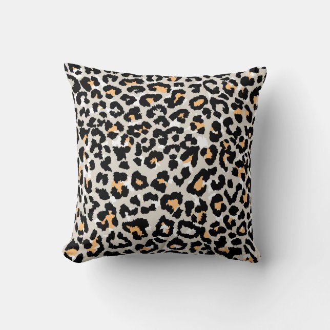 leopard pattern colored wild seamless throw pillow (Front)