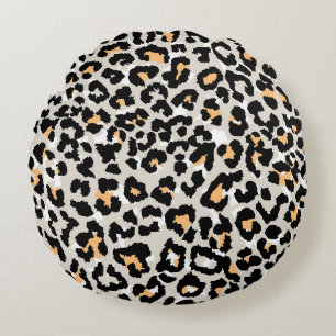 leopard pattern coloured wild seamless round pillow