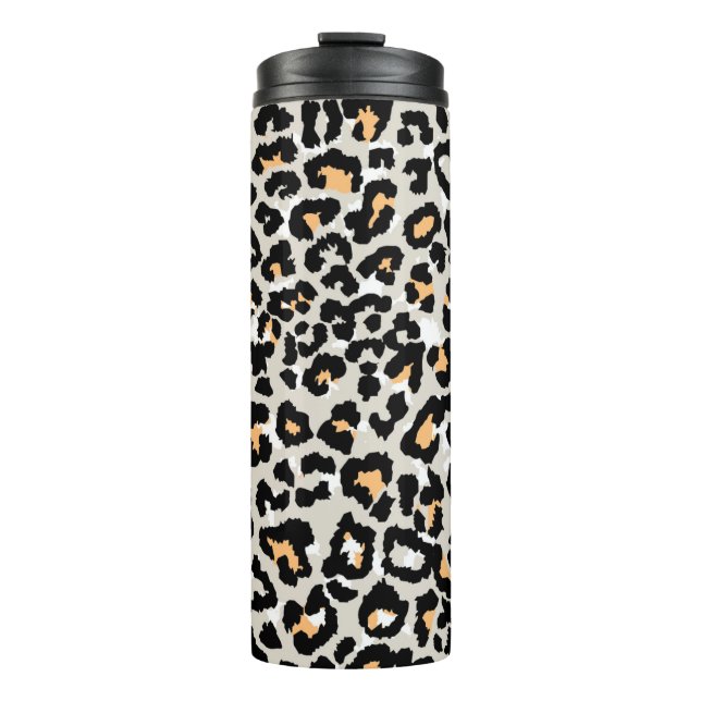 leopard pattern coloured wild seamless thermal tumbler (Front)